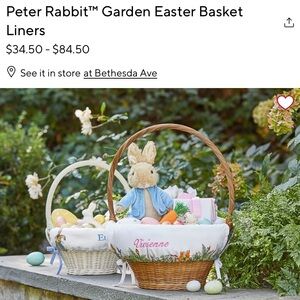 Pottery Barn Peter Rabbit Garden Easter Basket Liner “Bree”